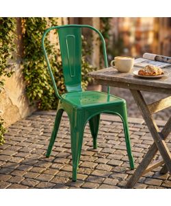 Cosma Sedia Lola Verde Rettangolare Metallo 35x45x85 cm senza braccioli