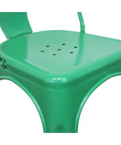 Cosma Sedia Lola Verde Rettangolare Metallo 35x45x85 cm senza braccioli