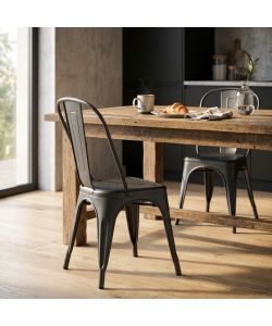 Cosma Sedia da Pranzo Grigio Scuro Metallo 35x45x85 cm Senza Braccioli