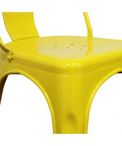 Cosma Sedia in Metallo Giallo Senape 35x45x85 cm Senza Braccioli