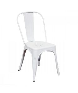 Cosma Sedia da Pranzo Bianca in Metallo 35x45x85 cm - Stile Industrial