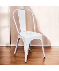 Cosma Sedia da Pranzo Bianca in Metallo 35x45x85 cm - Stile Industrial