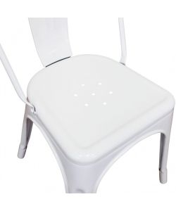 Cosma Sedia da Pranzo Bianca in Metallo 35x45x85 cm - Stile Industrial