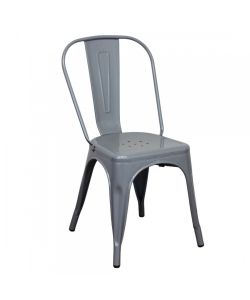 Cosma Sedia Lola Grigia in Metallo Rettangolare 35x45x85 cm Senza Braccioli