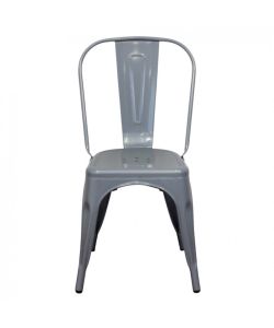 Cosma Sedia Lola Grigia in Metallo Rettangolare 35x45x85 cm Senza Braccioli