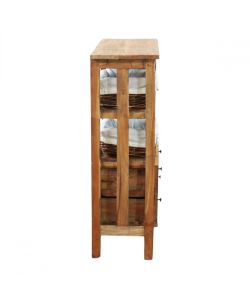 Cosma Mobiletto Sterling in Rattan e Legno Riciclato Marrone 78x30x94cm