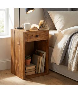 Crofton Mobiletto in Legno Riciclato Marrone 35x30x55 cm Fisso