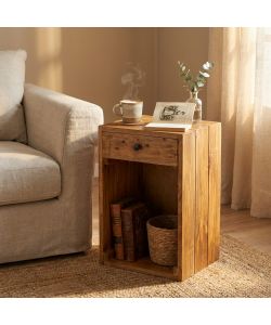 Crofton Mobiletto in Legno Riciclato Marrone 35x30x55 cm Fisso