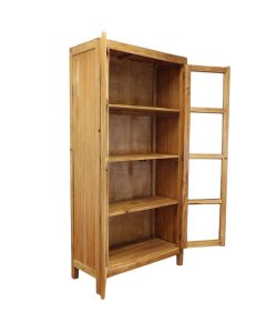 Cosma Mobile Vetrina Alta 2 Ante in Legno di Mogano Marrone 100x42x195 cm