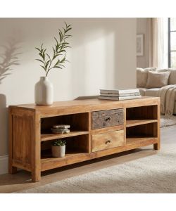 Cosma Mobile TV in Legno di Mogano 170x35x50 cm Marrone Fisso Rettangolare