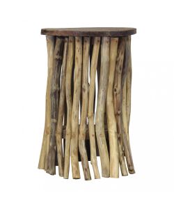 Cosma Tavolino Giardino Rotondo in Teak 30x30x45 cm Marrone