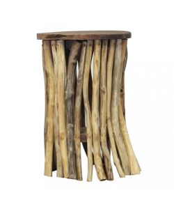 Cosma Tavolino Giardino Rotondo in Teak 30x30x45 cm Marrone