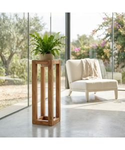 Cecily Fioriera Piccola in Legno Riciclato Marrone 18x18x60 cm Rettangolare
