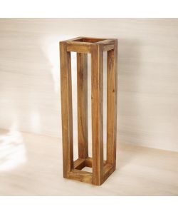 Cecily Fioriera Piccola in Legno Riciclato Marrone 18x18x60 cm Rettangolare