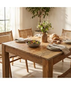 Cosma Tavolo da Pranzo Quadrato in Legno 80x80x77 cm Naturale Marrone