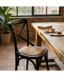 Cosma Sedia Cross Nero in Legno 46x42x87cm Vintage Senza Braccioli
