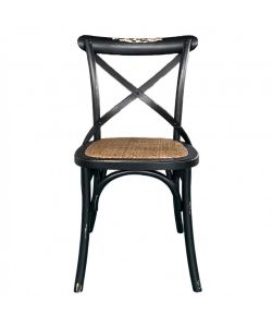 Cosma Sedia Cross Nero in Legno 46x42x87cm Vintage Senza Braccioli