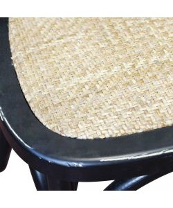 Cosma Sedia Cross Nero in Legno 46x42x87cm Vintage Senza Braccioli