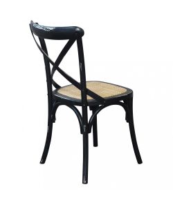 Cosma Sedia Cross Nero in Legno 46x42x87cm Vintage Senza Braccioli