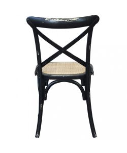 Cosma Sedia Cross Nero in Legno 46x42x87cm Vintage Senza Braccioli