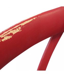 Cosma Sedia vintage rossa in legno 46x42x87cm senza braccioli rustica
