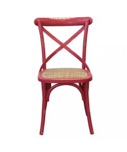 Cosma Sedia vintage rossa in legno 46x42x87cm senza braccioli rustica