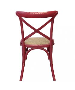 Cosma Sedia vintage rossa in legno 46x42x87cm senza braccioli rustica