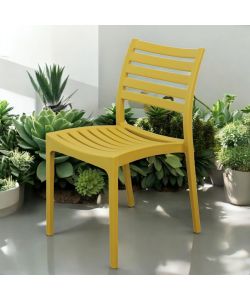 Cosma Sedia da Giardino Impilabile Gialla 56x59x83cm in Polipropilene