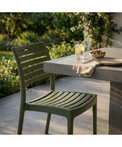 Cosma Sedia giardino impilabile Verde Oliva 56x59x83 cm polipropilene