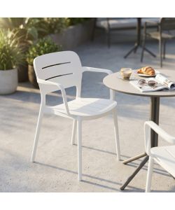 Cosma Poltrona Giselle Bianca 53x52,5x79 cm con Braccioli Moderna