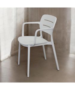 Cosma Poltrona Giselle Bianca 53x52,5x79 cm con Braccioli Moderna