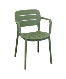 Cosma Poltrona Impilabile Verde Oliva 52,5x53x79 cm Moderno con Braccioli