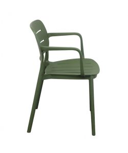 Cosma Poltrona Impilabile Verde Oliva 52,5x53x79 cm Moderno con Braccioli