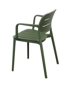 Cosma Poltrona Impilabile Verde Oliva 52,5x53x79 cm Moderno con Braccioli