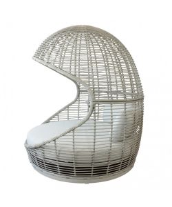 Cosma Conchiglione Ushuaia Fisso Circolare Wicker Grigio Chiaro Ø110 cm