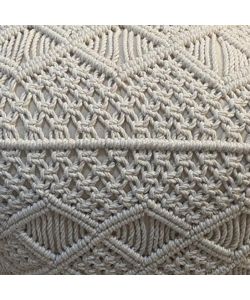Cosma Pouf Quadrato in Cotone Bianco 45x45 cm Design Boho Fisso
