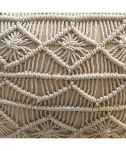 Cosma Pouf Bengasi Quadrato Bianco in Cotone 45x45 cm Stile Boho