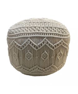 Cosma Pouf Quadrato Bianco 45x45 cm in Cotone - Stile Boho