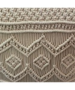 Cosma Pouf Quadrato Bianco 45x45 cm in Cotone - Stile Boho