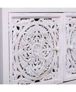 Cosma Mobile Holden - Credenze in Legno di Mango Bianco 125x45x80 cm