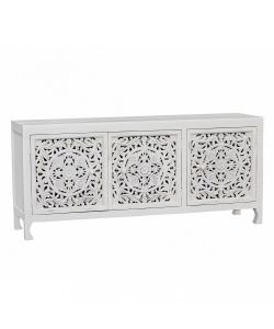 Cosma Mobile Jacob - Credenze in Legno di Mango Bianco 180x45x80 cm