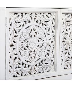 Cosma Mobile Jacob - Credenze in Legno di Mango Bianco 180x45x80 cm