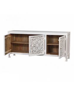 Cosma Mobile Jacob - Credenze in Legno di Mango Bianco 180x45x80 cm