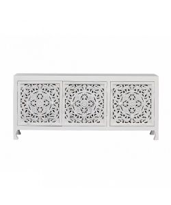 Cosma Mobile Jacob - Credenze in Legno di Mango Bianco 180x45x80 cm