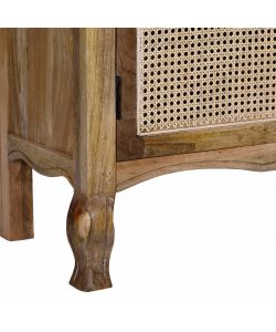 Cosma Mobile Kaleb in Legno di Mango 4 Ante Color Marrone Chiaro 100x40x210 cm