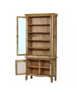 Cosma Mobile Kaleb in Legno di Mango 4 Ante Color Marrone Chiaro 100x40x210 cm