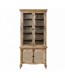 Cosma Mobile Kaleb in Legno di Mango 4 Ante Color Marrone Chiaro 100x40x210 cm