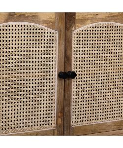 Cosma Mobile Kaleb in Legno di Mango 4 Ante Color Marrone Chiaro 100x40x210 cm