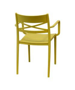 Cosma Poltrona da Pranzo Impilabile Gialla con Braccioli 55x55x81 cm