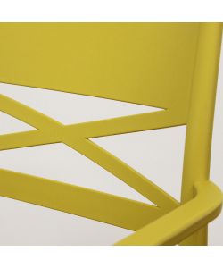 Cosma Poltrona da Pranzo Impilabile Gialla con Braccioli 55x55x81 cm